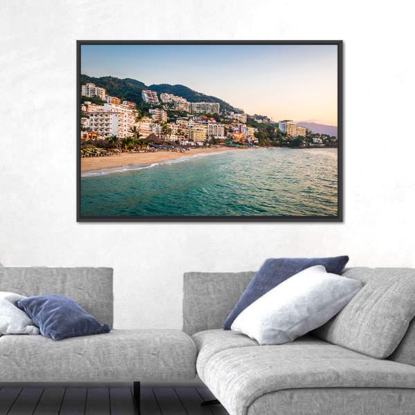 Puerto Vallarta In Jalisco Mexico Canvas Wall Art-3 Horizontal-Gallery Wrap-25" x 16"-Tiaracle