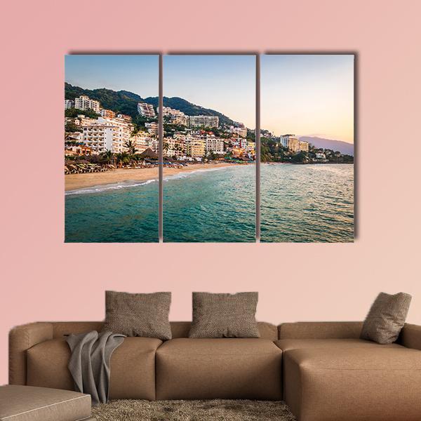 Puerto Vallarta In Jalisco Mexico Canvas Wall Art-3 Horizontal-Gallery Wrap-25" x 16"-Tiaracle