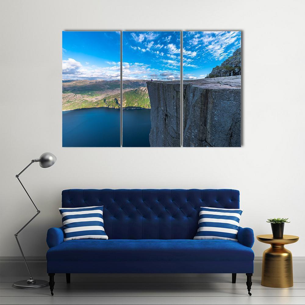 Pulpit Rock Norway Canvas Wall Art-3 Horizontal-Gallery Wrap-37" x 24"-Tiaracle