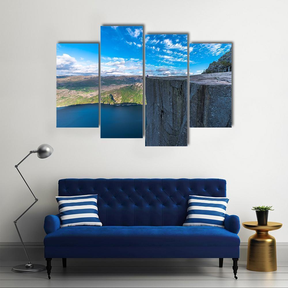 Pulpit Rock Norway Canvas Wall Art-4 Pop-Gallery Wrap-50" x 32"-Tiaracle