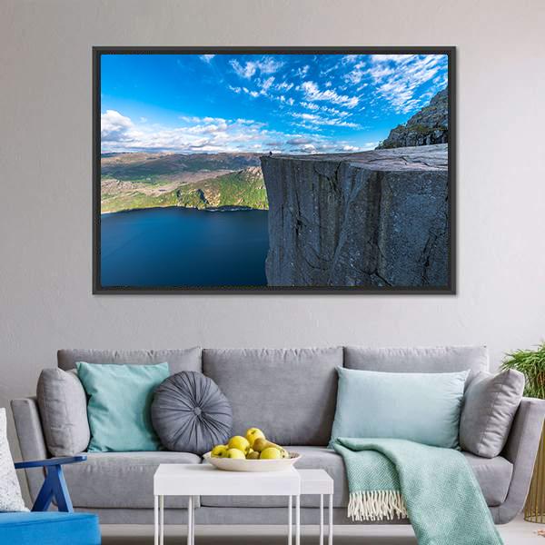 Pulpit Rock Norway Canvas Wall Art-3 Horizontal-Gallery Wrap-25" x 16"-Tiaracle
