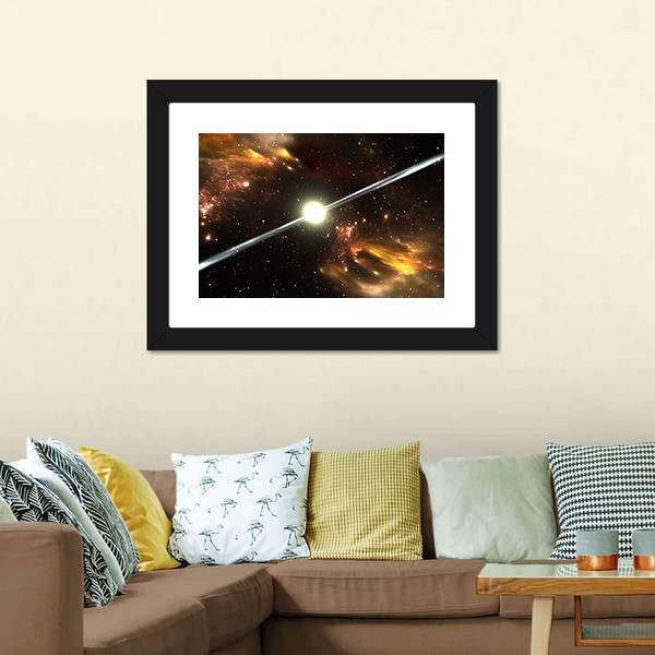 Pulsar Highly Magnetized Canvas Wall Art-3 Horizontal-Gallery Wrap-25" x 16"-Tiaracle