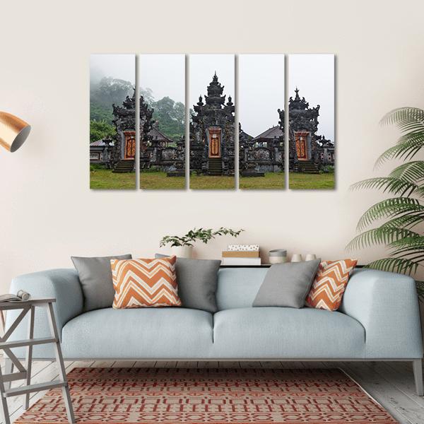 Pura Ulun Danu Buyan Temple Canvas Wall Art-5 Horizontal-Gallery Wrap-22&quot; x 12&quot;-Tiaracle