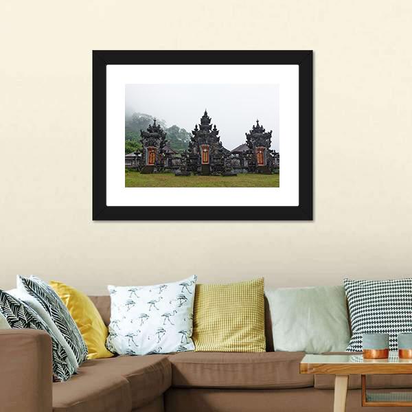 Pura Ulun Danu Buyan Temple Canvas Wall Art-3 Horizontal-Gallery Wrap-25" x 16"-Tiaracle