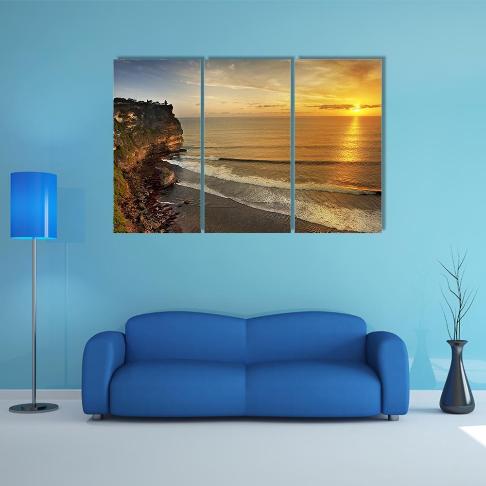 Pura Uluwatu Temple On Bali Island Canvas Wall Art-3 Horizontal-Gallery Wrap-37" x 24"-Tiaracle