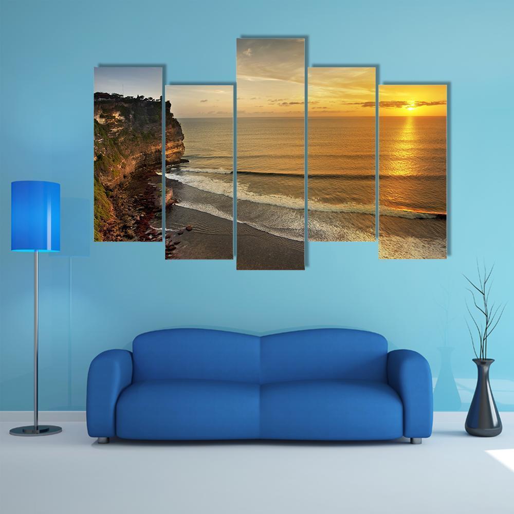Pura Uluwatu Temple On Bali Island Canvas Wall Art-5 Pop-Gallery Wrap-47" x 32"-Tiaracle