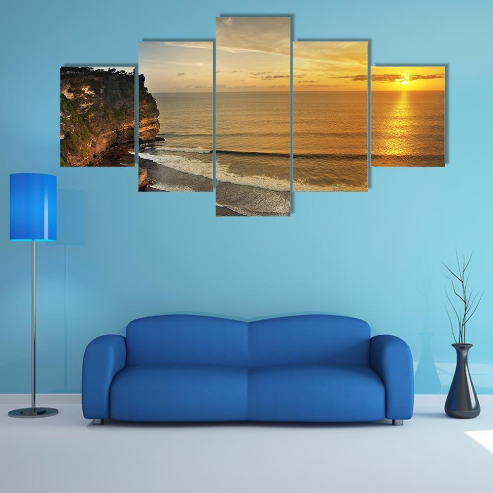 Pura Uluwatu Temple On Bali Island Canvas Wall Art-5 Star-Gallery Wrap-62" x 32"-Tiaracle