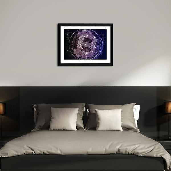 Purple Bitcoin Vertical Canvas Wall Art-3 Vertical-Gallery Wrap-12" x 25"-Tiaracle