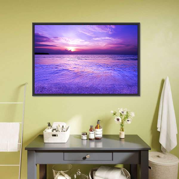 Purple Blurred Wave Motion Canvas Wall Art-1 Piece-Floating Frame-24" x 16"-Tiaracle