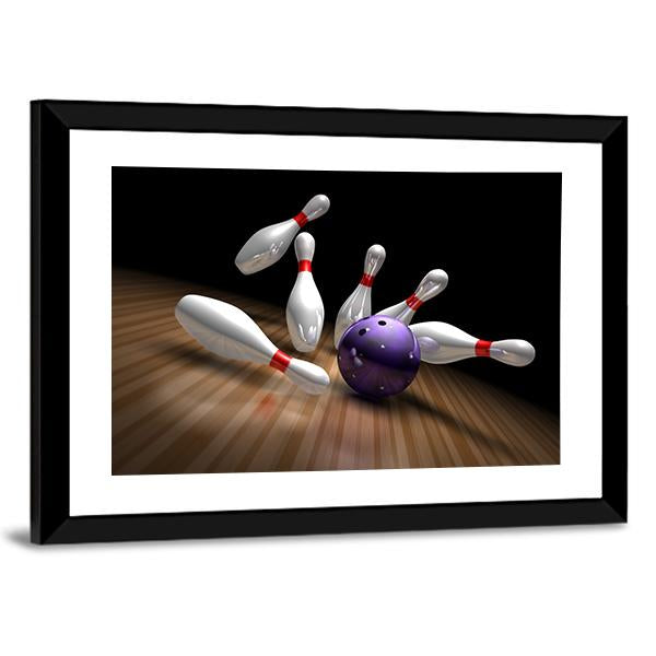 Purple Bowling Ball Canvas Wall Art-5 Horizontal-Gallery Wrap-22&quot; x 12&quot;-Tiaracle