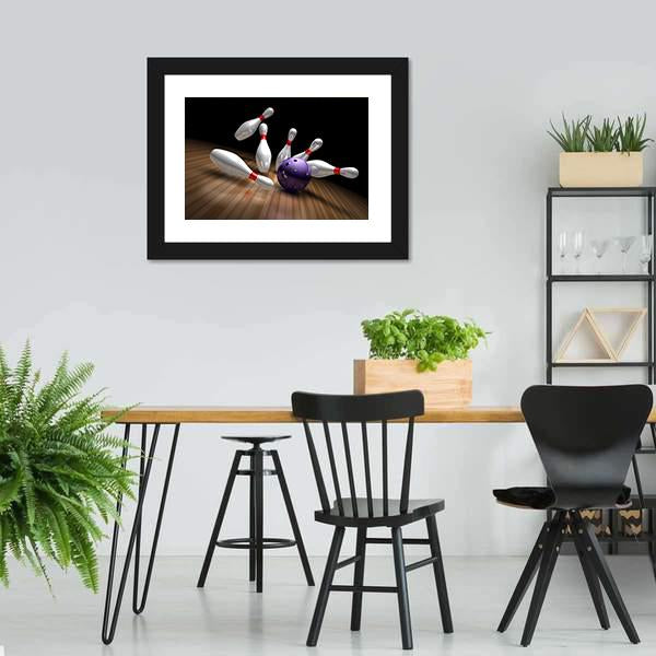 Purple Bowling Ball Canvas Wall Art-5 Horizontal-Gallery Wrap-22&quot; x 12&quot;-Tiaracle