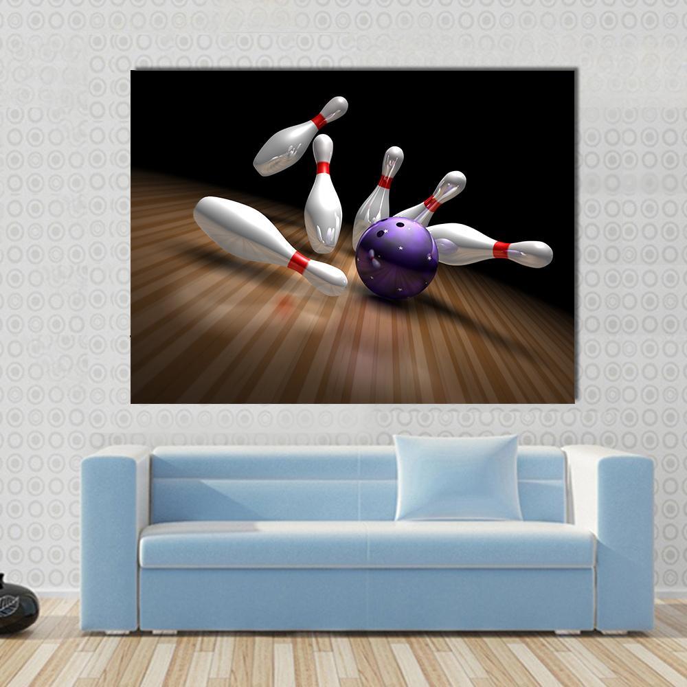 Purple Bowling Ball Canvas Wall Art-1 Piece-Gallery Wrap-36" x 24"-Tiaracle