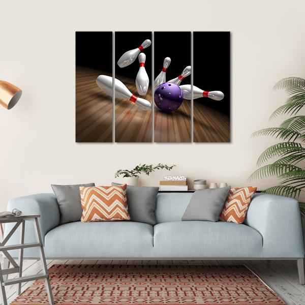 Purple Bowling Ball Canvas Wall Art-4 Horizontal-Gallery Wrap-34&quot; x 24&quot;-Tiaracle