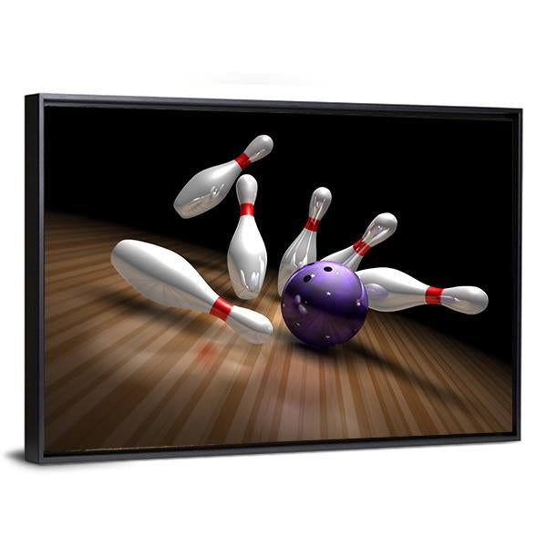 Purple Bowling Ball Canvas Wall Art-3 Horizontal-Gallery Wrap-25&quot; x 16&quot;-Tiaracle