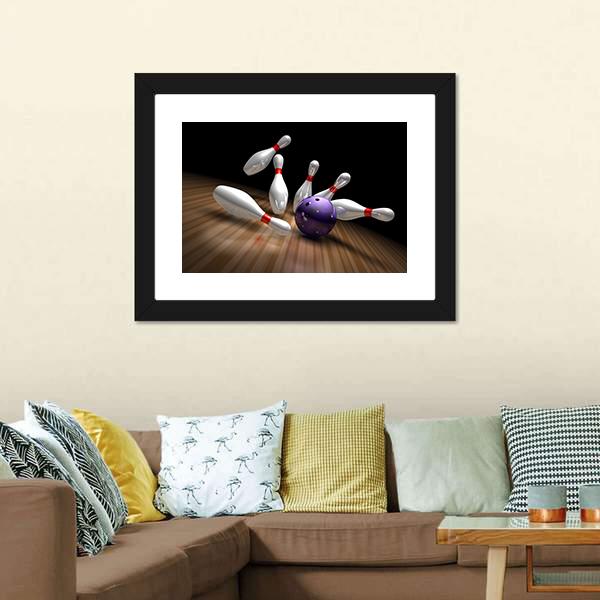 Purple Bowling Ball Canvas Wall Art-3 Horizontal-Gallery Wrap-25&quot; x 16&quot;-Tiaracle