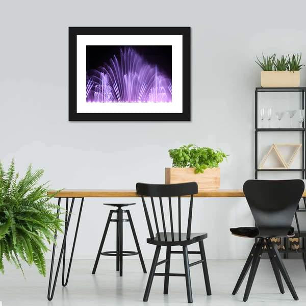 Purple Dancing Fountains Canvas Wall Art-5 Horizontal-Gallery Wrap-22" x 12"-Tiaracle