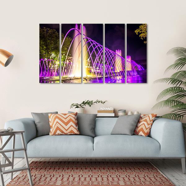 Purple Fountains Canvas Wall Art-5 Horizontal-Gallery Wrap-22" x 12"-Tiaracle