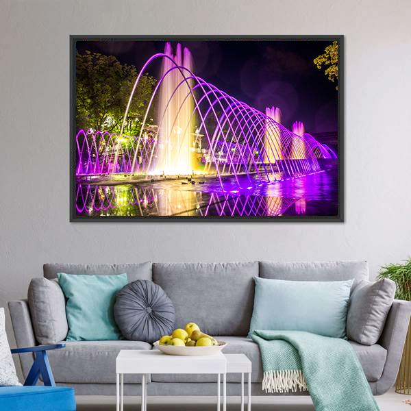Purple Fountains Canvas Wall Art-5 Horizontal-Gallery Wrap-22" x 12"-Tiaracle