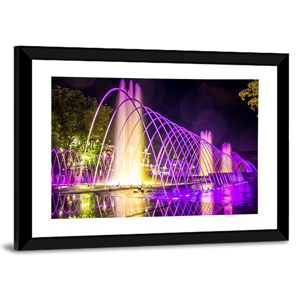 Purple Fountains Canvas Wall Art-5 Horizontal-Gallery Wrap-22" x 12"-Tiaracle