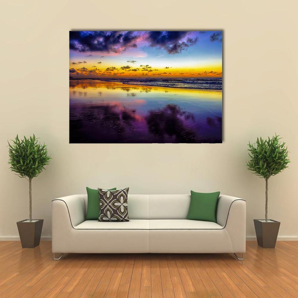 Purple Twilight On Porto de Galinhas In Brazil Canvas Wall Art-1 Piece-Gallery Wrap-48" x 32"-Tiaracle