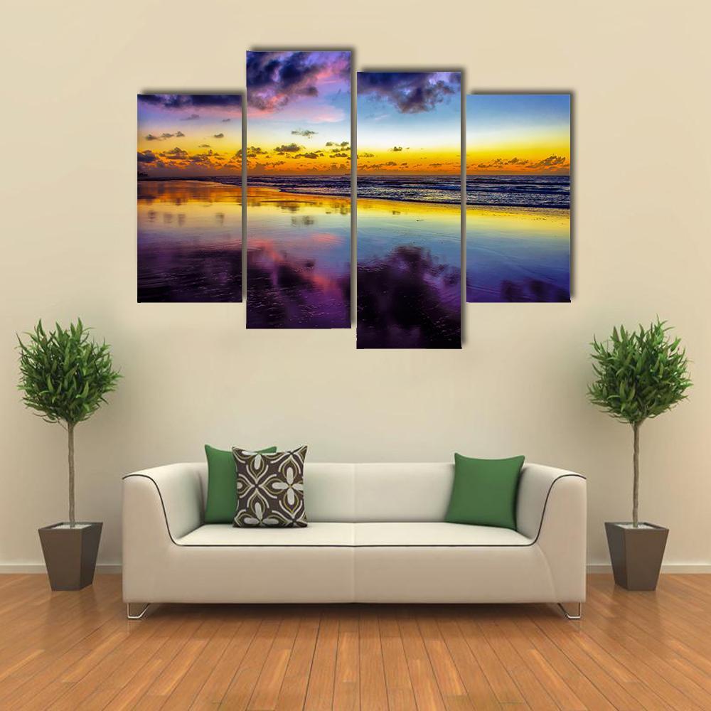 Purple Twilight On Porto de Galinhas In Brazil Canvas Wall Art-4 Pop-Gallery Wrap-50" x 32"-Tiaracle
