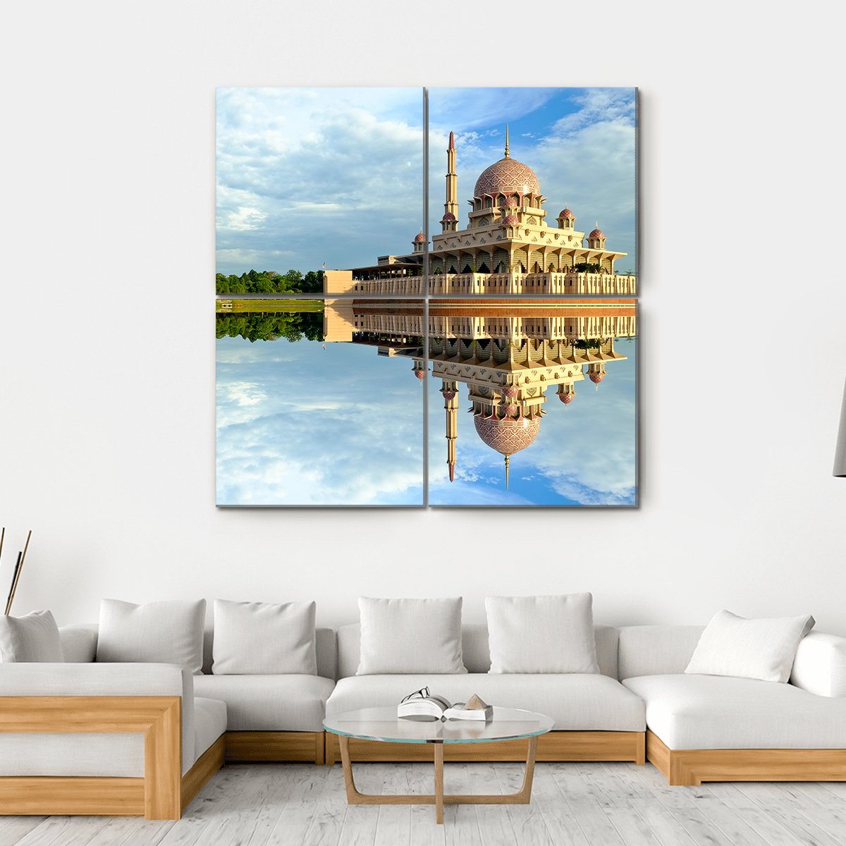 Putra Mosque Canvas Wall Art-4 Square-Gallery Wrap-17" x 17"-Tiaracle