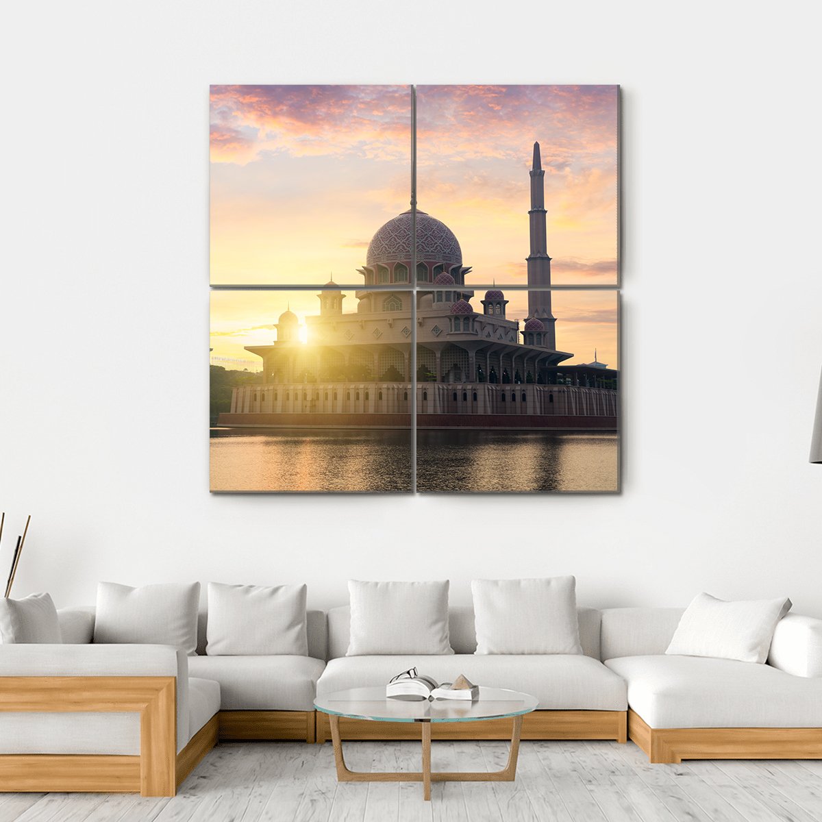 Putra Mosque During Sunrise Canvas Wall Art-4 Square-Gallery Wrap-17" x 17"-Tiaracle