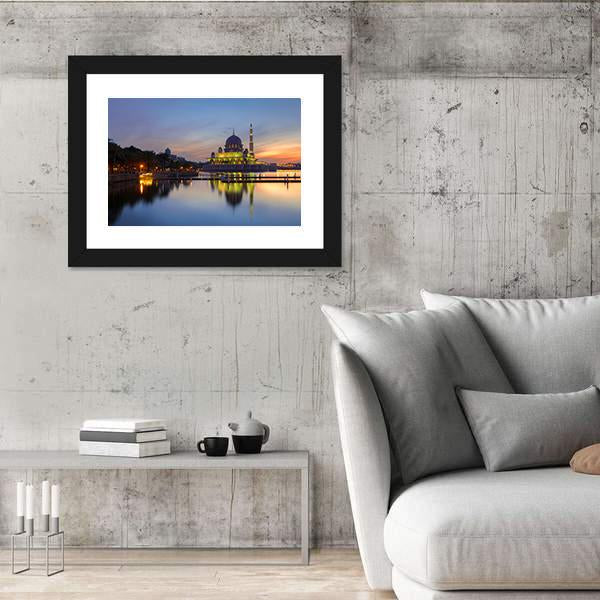 Putra Mosque In Malaysia Panoramic Canvas Wall Art-1 Piece-36" x 12"-Tiaracle