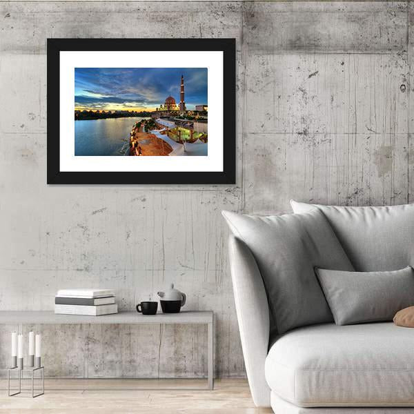 Putra Mosque In Putrajaya Canvas Wall Art-3 Horizontal-Gallery Wrap-25" x 16"-Tiaracle