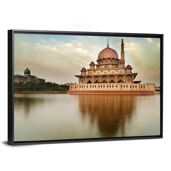 Putra Mosque Is The Principal Mosque Of Putrajaya Canvas Wall Art-3 Horizontal-Gallery Wrap-25" x 16"-Tiaracle