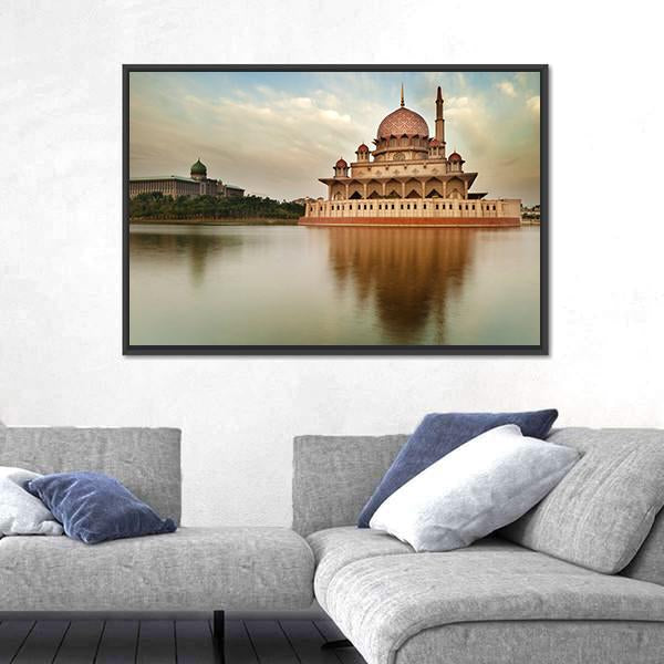 Putra Mosque Is The Principal Mosque Of Putrajaya Canvas Wall Art-3 Horizontal-Gallery Wrap-25" x 16"-Tiaracle