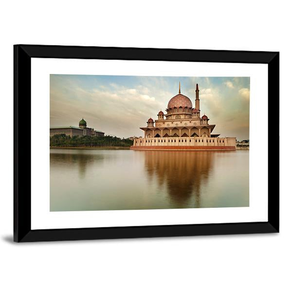 Putra Mosque Is The Principal Mosque Of Putrajaya Canvas Wall Art-3 Horizontal-Gallery Wrap-25" x 16"-Tiaracle