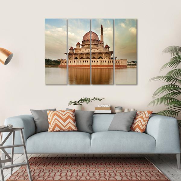 Putra Mosque Is The Principal Mosque Of Putrajaya Canvas Wall Art-4 Horizontal-Gallery Wrap-34" x 24"-Tiaracle