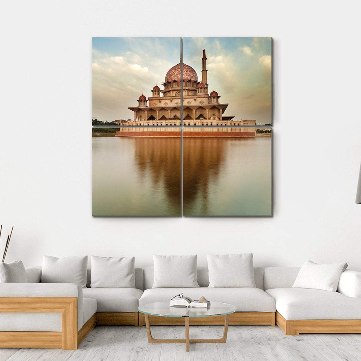 Putra Mosque Is The Principal Mosque Of Putrajaya Canvas Wall Art-4 Square-Gallery Wrap-17" x 17"-Tiaracle