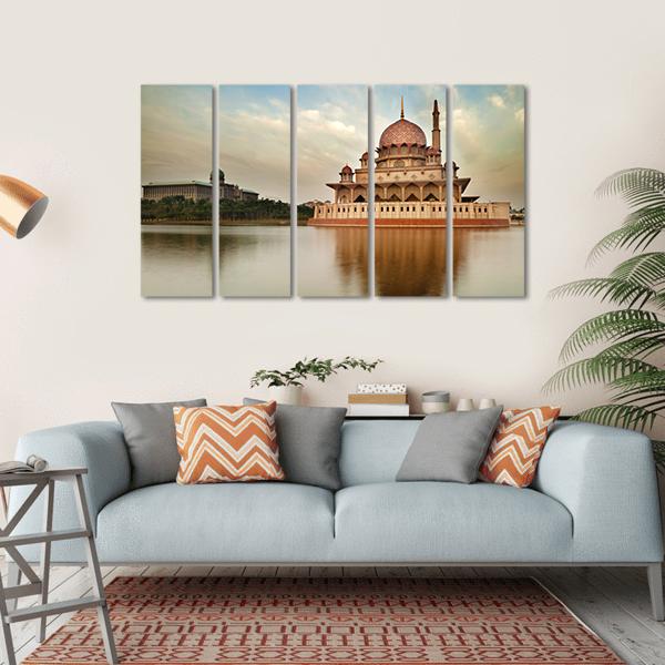 Putra Mosque Is The Principal Mosque Of Putrajaya Canvas Wall Art-5 Horizontal-Gallery Wrap-22" x 12"-Tiaracle