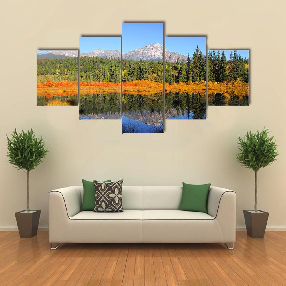 Pyramid Lake Canvas Wall Art-5 Star-Gallery Wrap-62" x 32"-Tiaracle