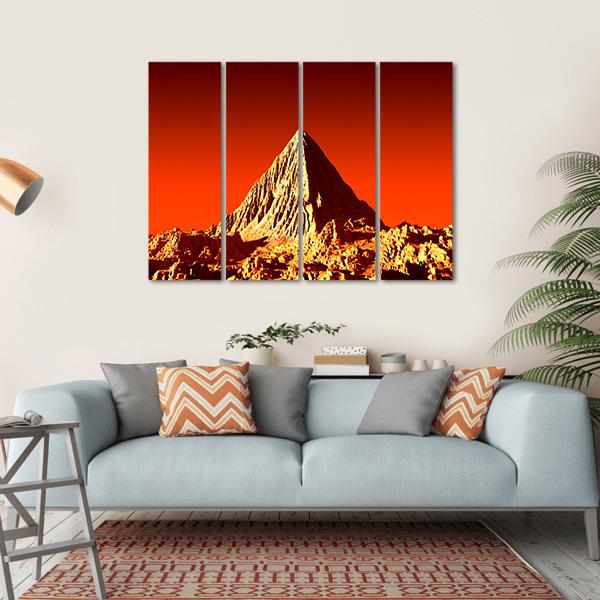 Pyramid On Mars Canvas Wall Art-4 Horizontal-Gallery Wrap-34" x 24"-Tiaracle