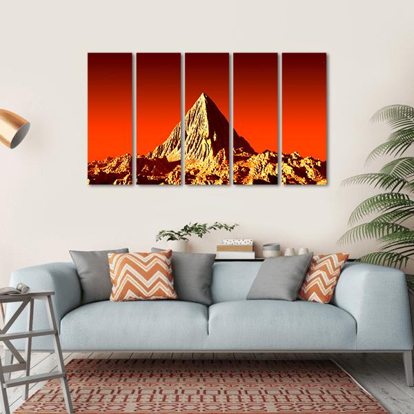 Pyramid On Mars Canvas Wall Art-5 Horizontal-Gallery Wrap-22" x 12"-Tiaracle