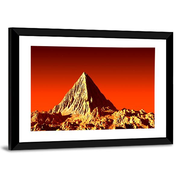 Pyramid On Mars Canvas Wall Art-5 Horizontal-Gallery Wrap-22" x 12"-Tiaracle