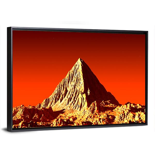 Pyramid On Mars Canvas Wall Art-5 Horizontal-Gallery Wrap-22" x 12"-Tiaracle