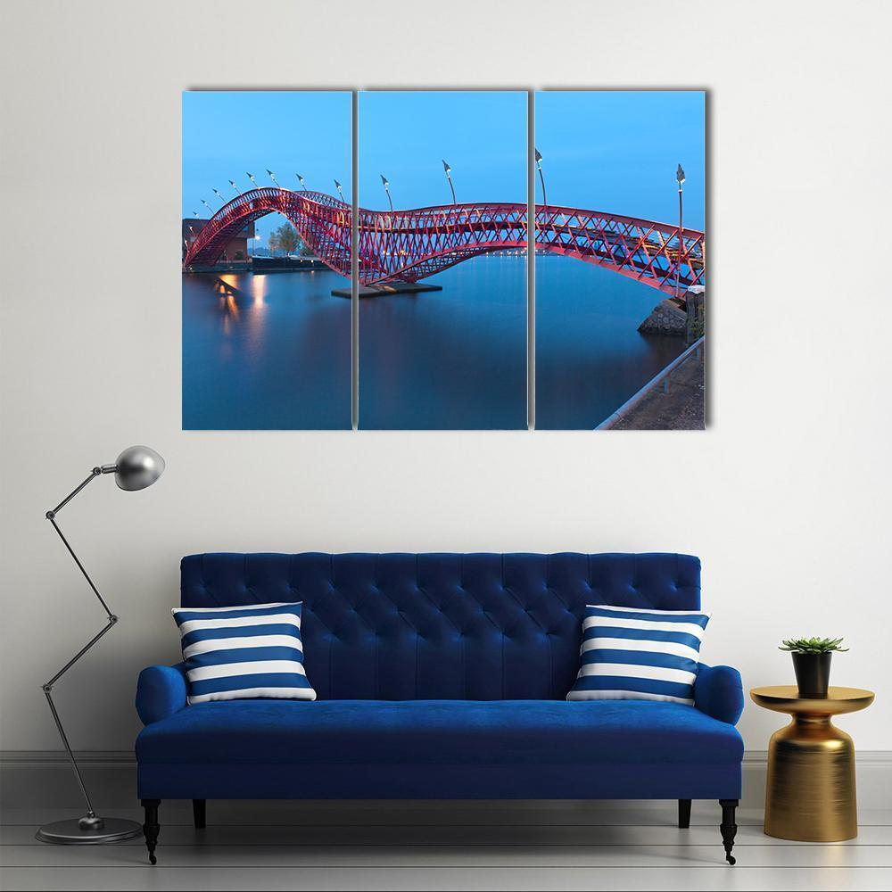 Python Bridge In Amsterdam Canvas Wall Art-3 Horizontal-Gallery Wrap-37" x 24"-Tiaracle