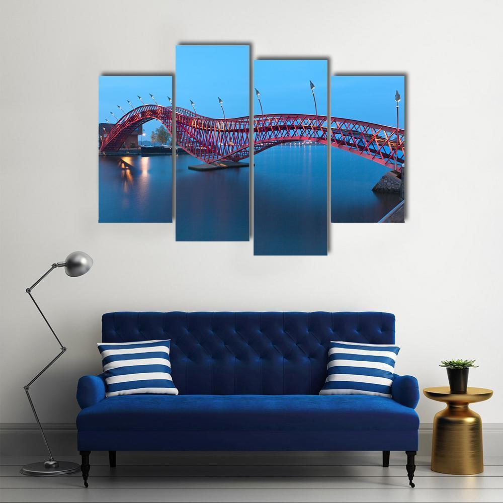 Python Bridge In Amsterdam Canvas Wall Art-4 Pop-Gallery Wrap-50" x 32"-Tiaracle