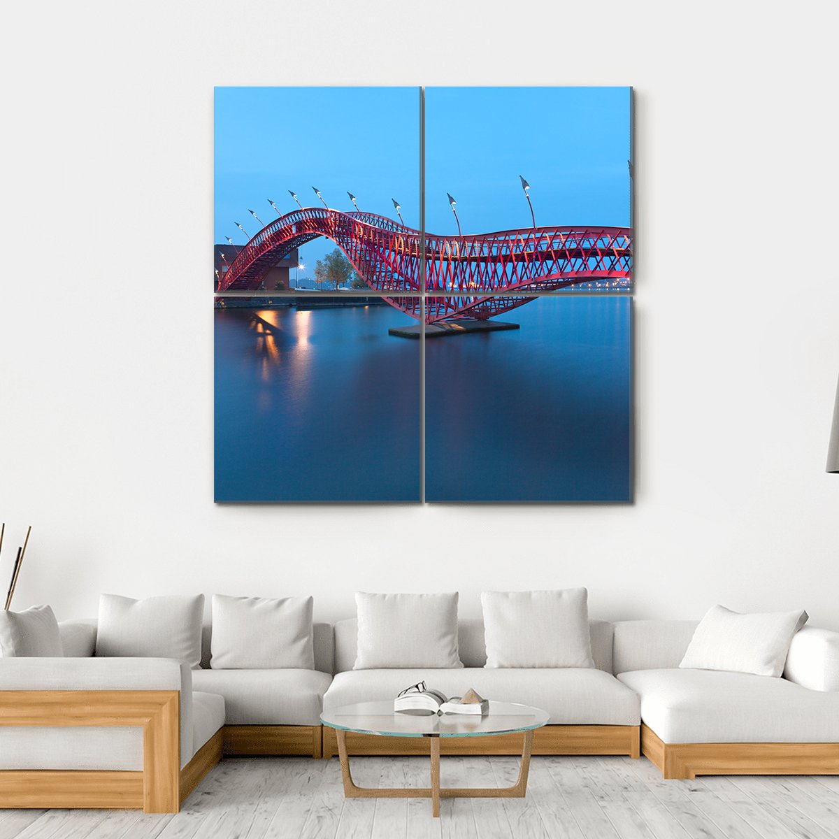 Python Bridge In Amsterdam Canvas Wall Art-4 Square-Gallery Wrap-17" x 17"-Tiaracle