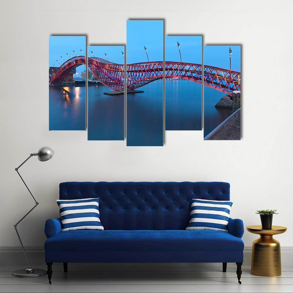 Python Bridge In Amsterdam Canvas Wall Art-5 Pop-Gallery Wrap-47" x 32"-Tiaracle