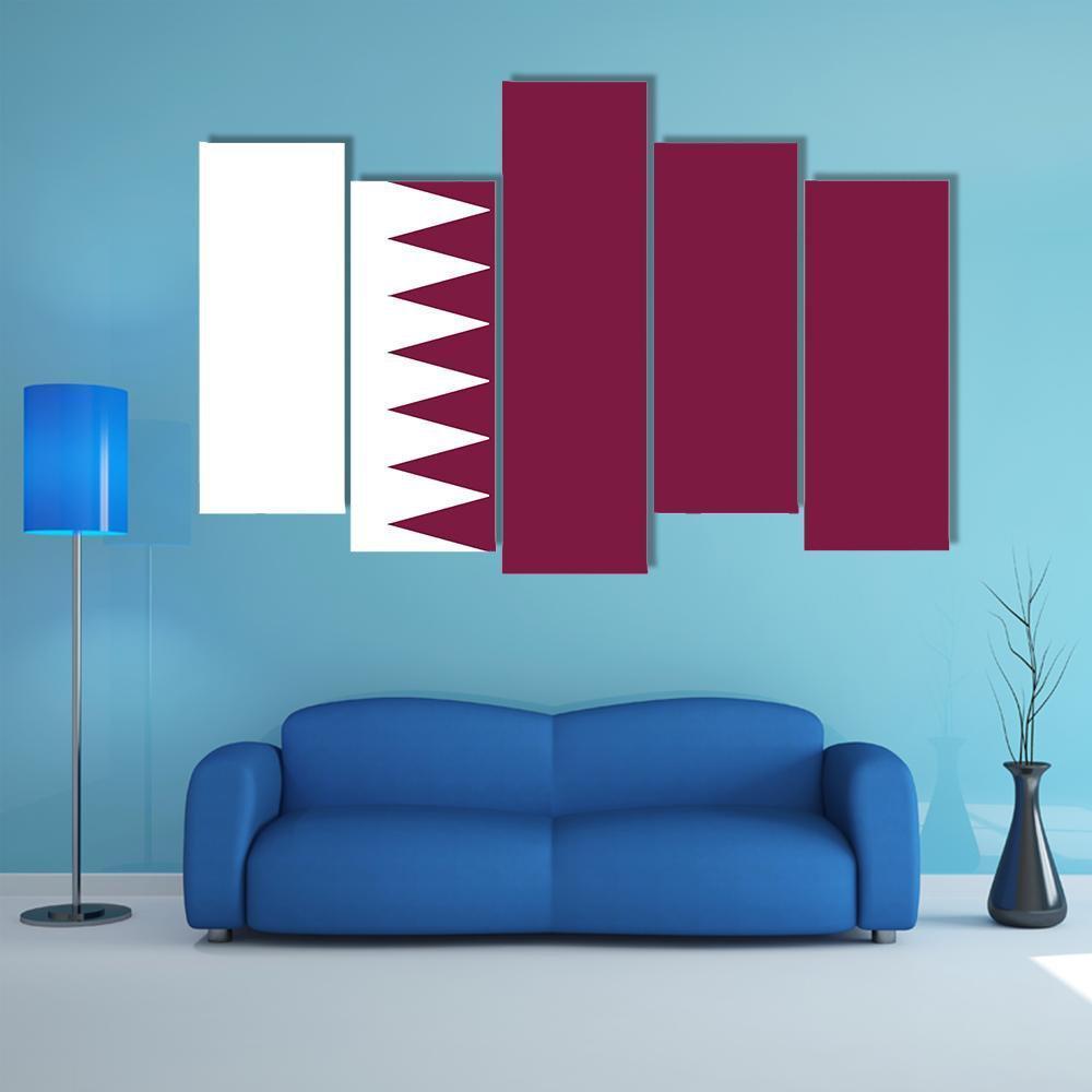 Qatar Flag Canvas Wall Art-4 Pop-Gallery Wrap-50" x 32"-Tiaracle