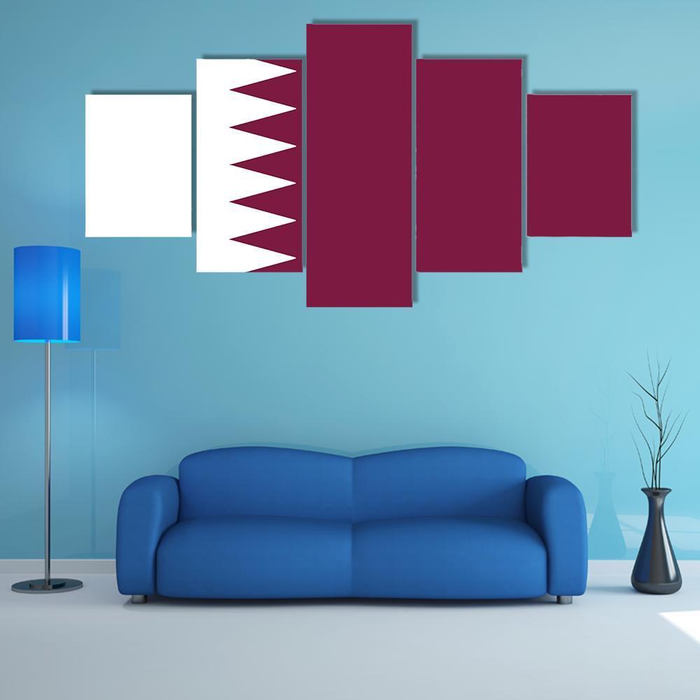 Qatar Flag Canvas Wall Art-5 Star-Gallery Wrap-62" x 32"-Tiaracle