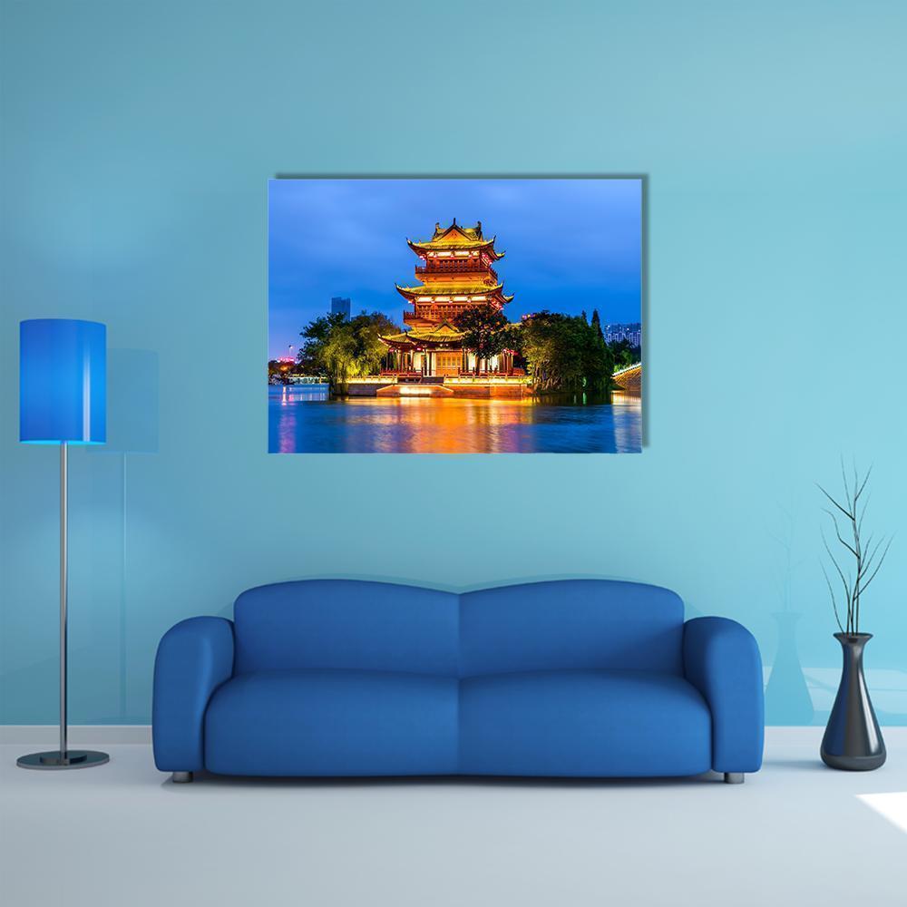 Qingjiang Pu Building Huaian Canvas Wall Art-1 Piece-Gallery Wrap-36" x 24"-Tiaracle