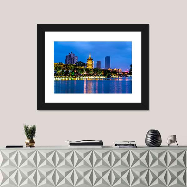 Qingjiangpu Building Huai'an Canvas Wall Art-1 Piece-Framed Print-20" x 16"-Tiaracle
