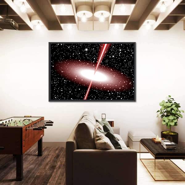 Quasar Red Vector Canvas Wall Art-5 Horizontal-Gallery Wrap-22" x 12"-Tiaracle