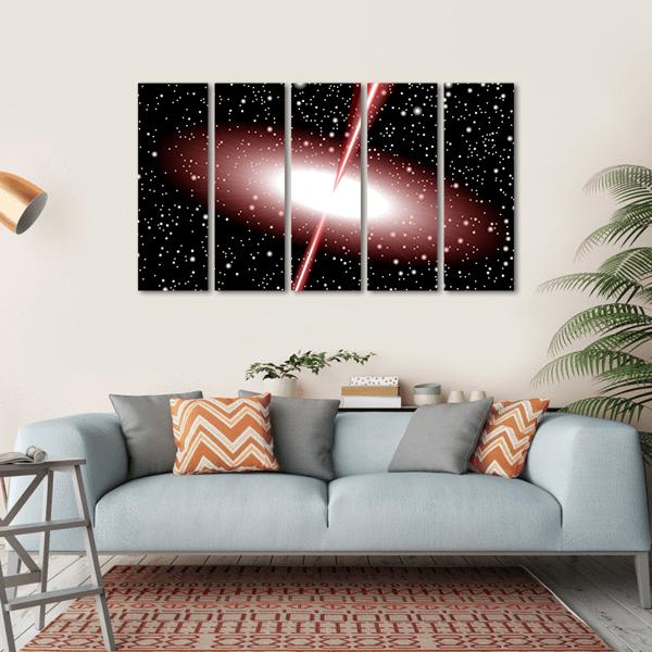 Quasar Red Vector Canvas Wall Art-5 Horizontal-Gallery Wrap-22" x 12"-Tiaracle